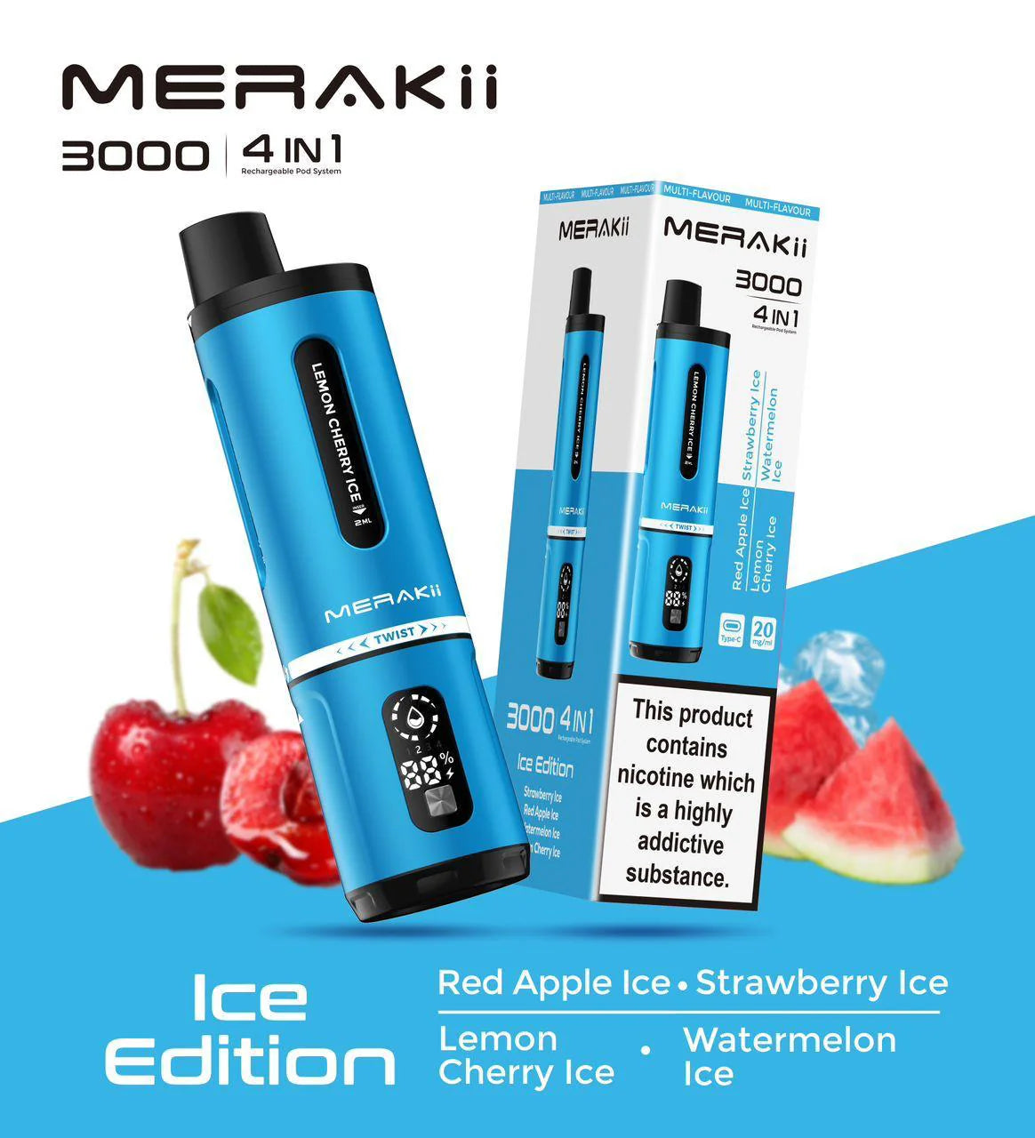 Merakii 3000 Puffs Prefilld Vape Kit